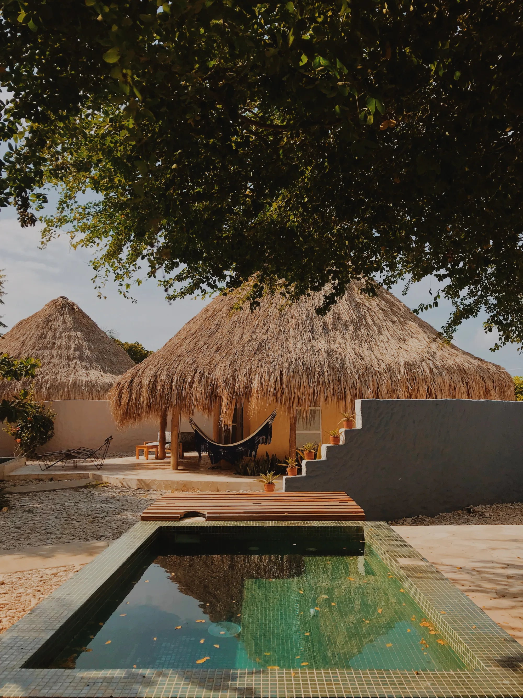 The cabanas at Blue Apple Beach