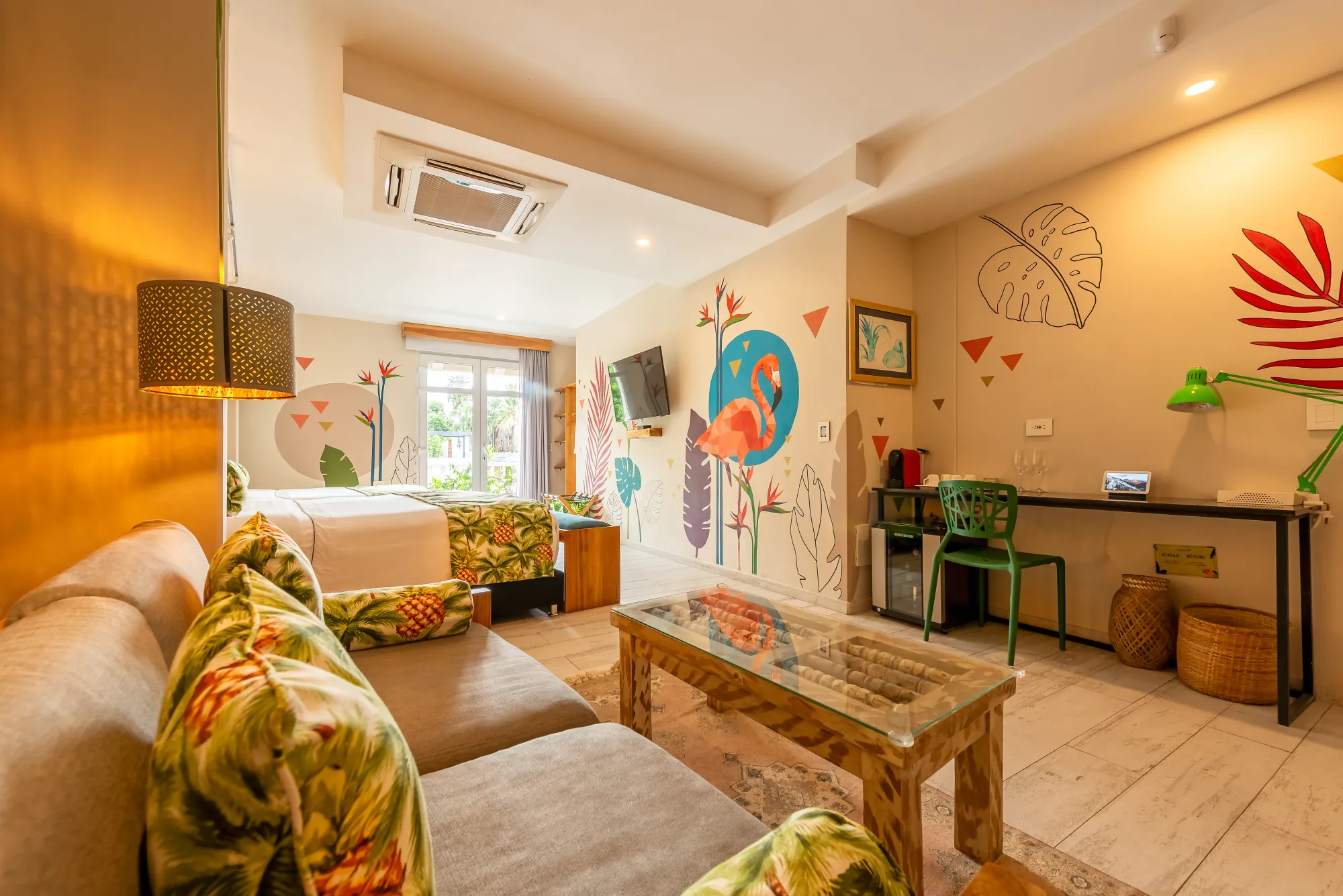 The flamingo living room at Townhouse